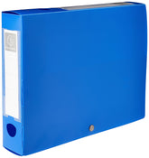Exacompta - Ref 59632E - Plastic Filing Box - 250 x 330mm in Size, Suitable for Holding A4 Documents, 6cm Spine, 2 x Spine Labels & 2 x Finger Holes - Blue